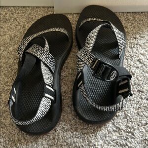 Black and White Strappy Sandals